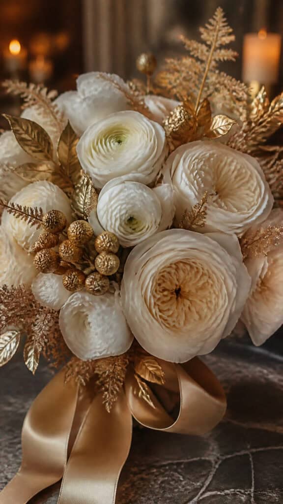 Ivory and Gold Glamorous Winter