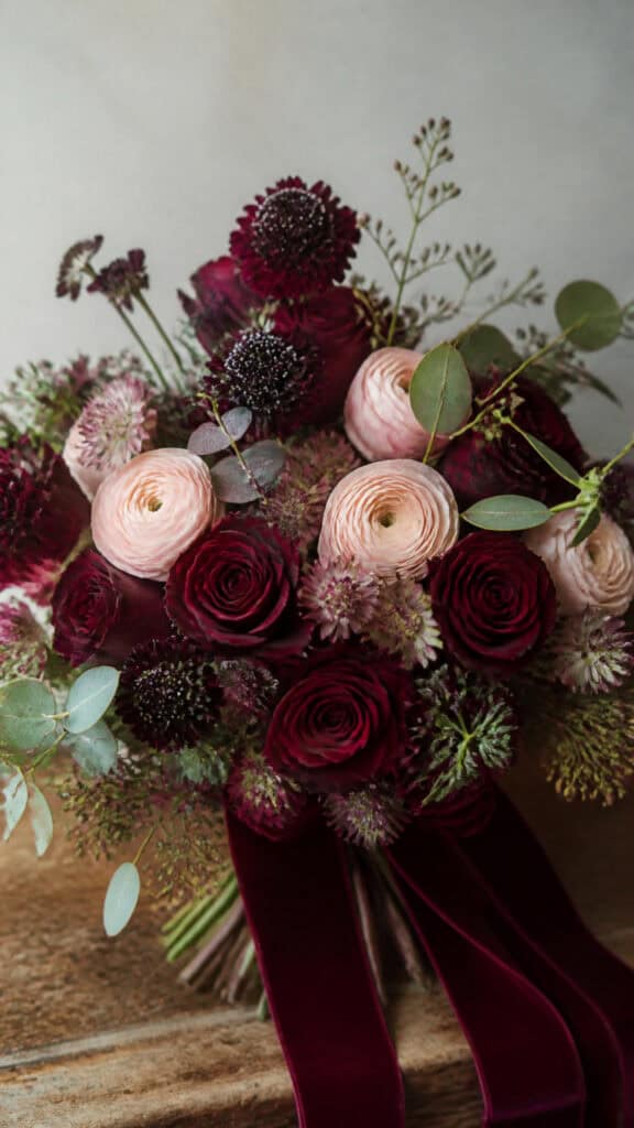 Rustic Burgundy and Blush Romance