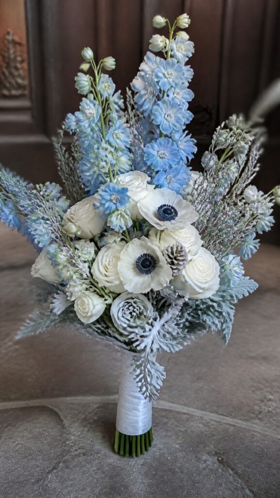 Ice Blue Delphiniums with Snowy White Accents