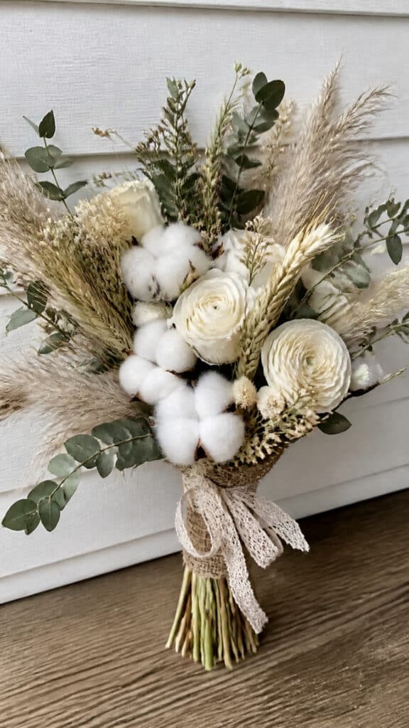 Rustic Winter Whites with Cotton and Wheat