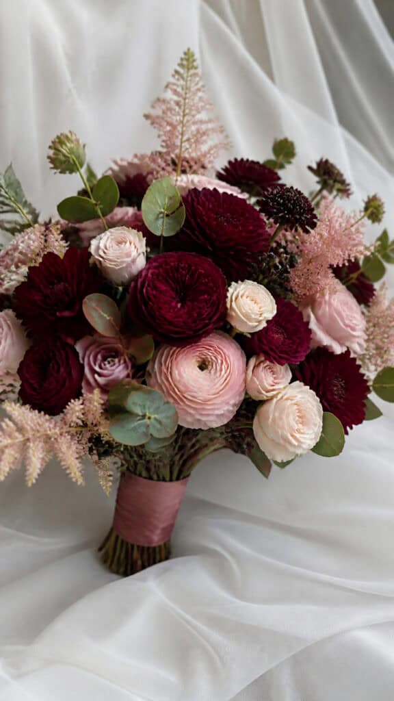 Burgundy and Blush Romantic Combination