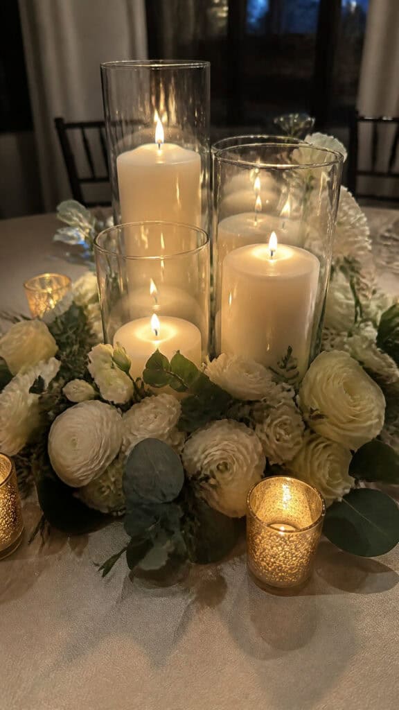 Cozy Candle and Flower Combinations
