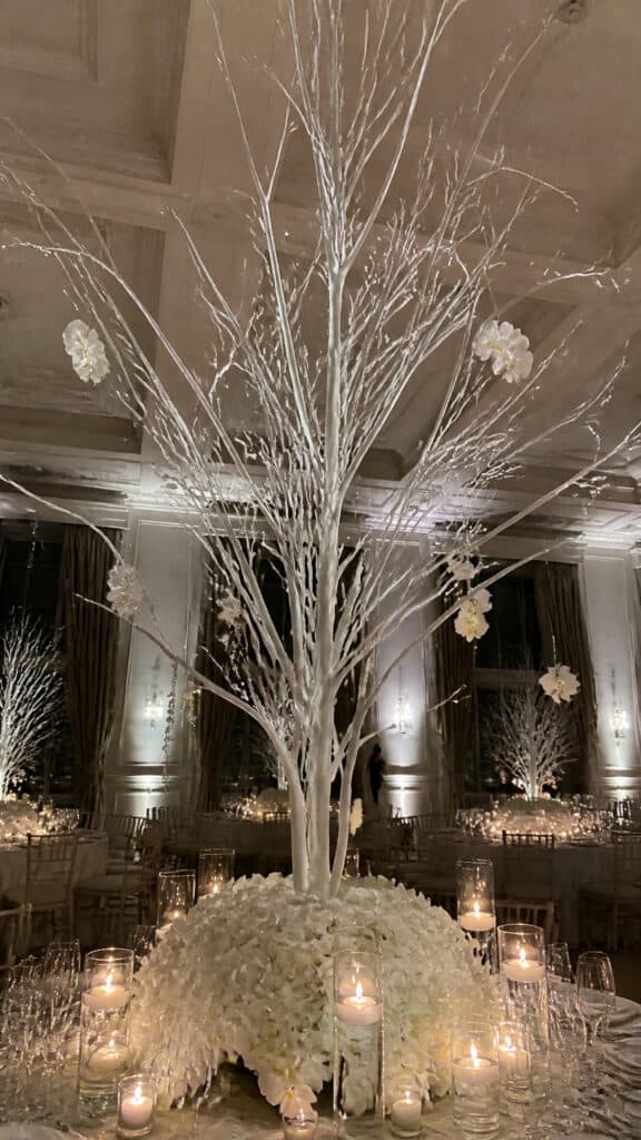 Dramatic Tall Centerpieces with Winter Branches