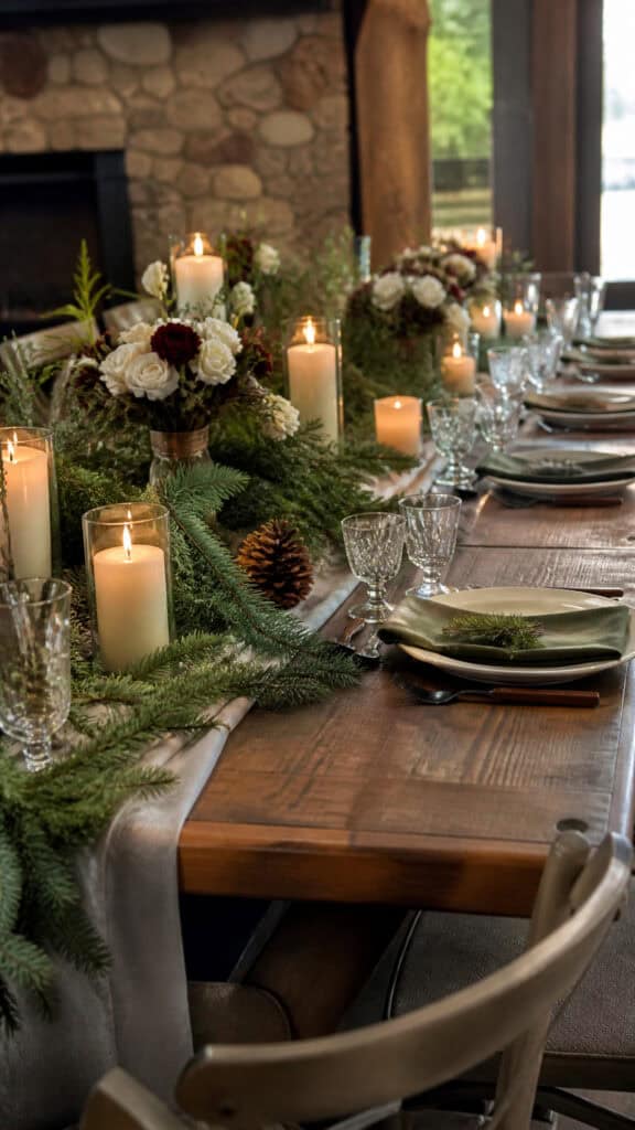 Incorporating Seasonal Evergreens and Pinecones